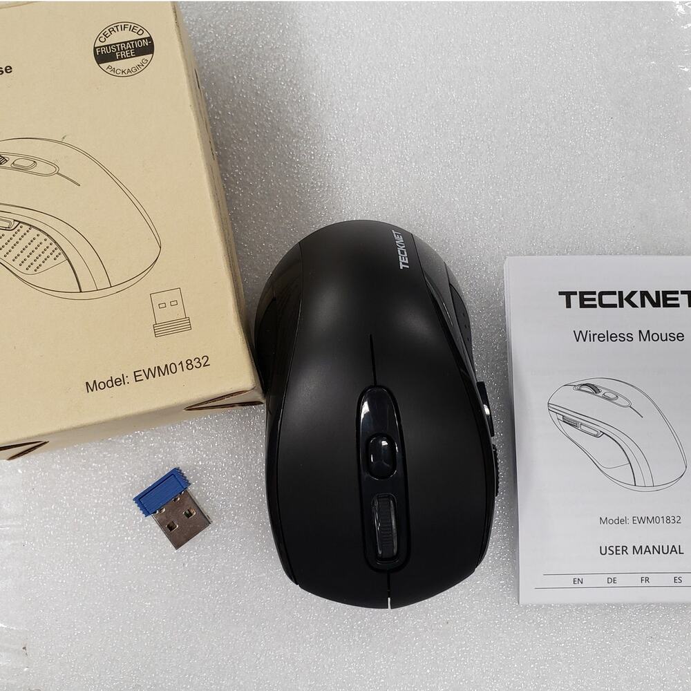 TECKNET Wireless Ergonomic Mouse 2.4G Optical Computer Mice Model EWM01302